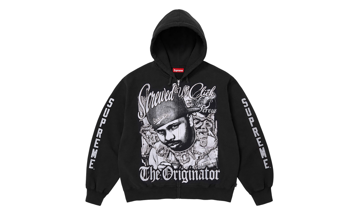 DJ Screw Zip Up Hooded Sweatshirt "SS26 - black" SU27355