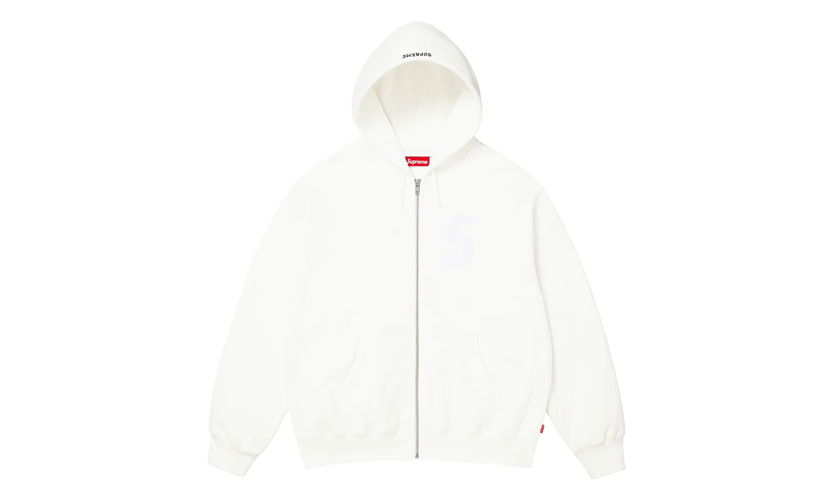 S Logo Zip Up Hooded Sweatshirt "FW25 - White" SU26301